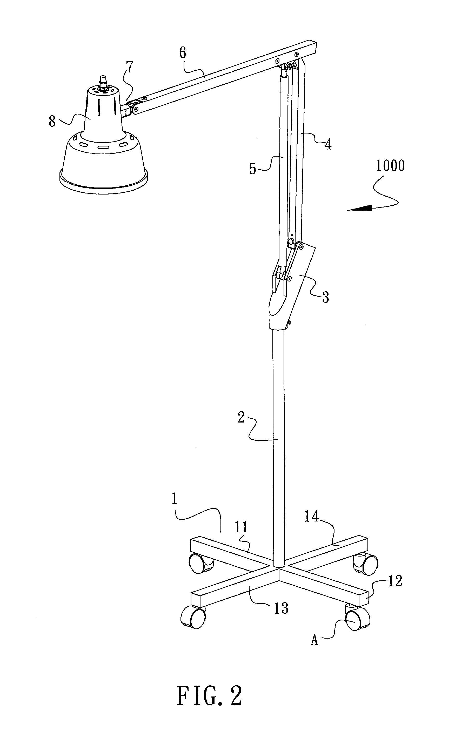 Adjustable sructure for lamp stand