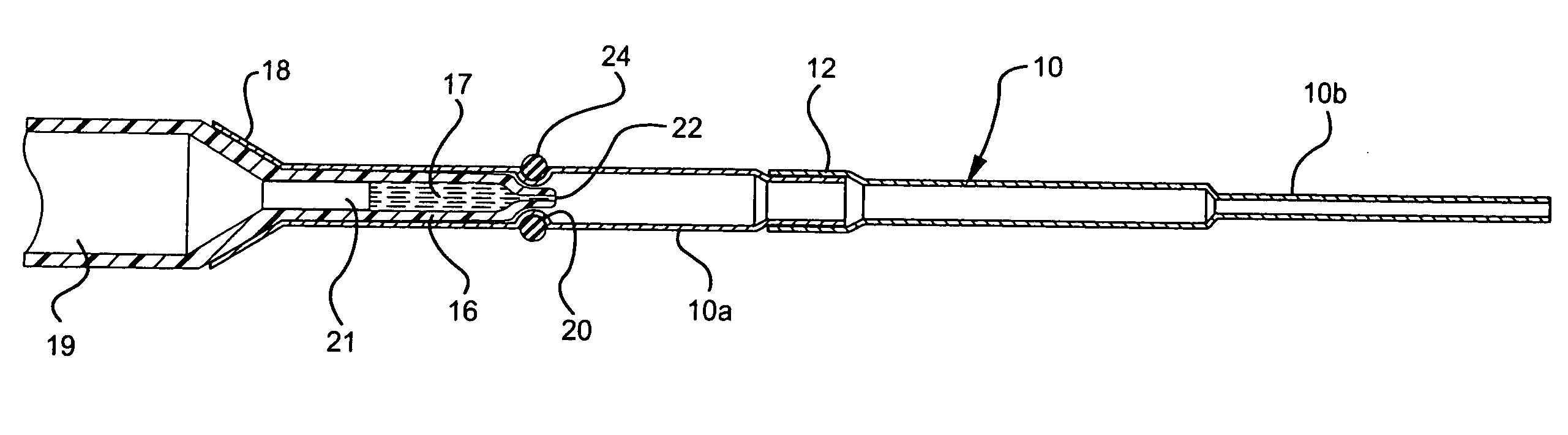 Hollow needle for obturating dental cavities