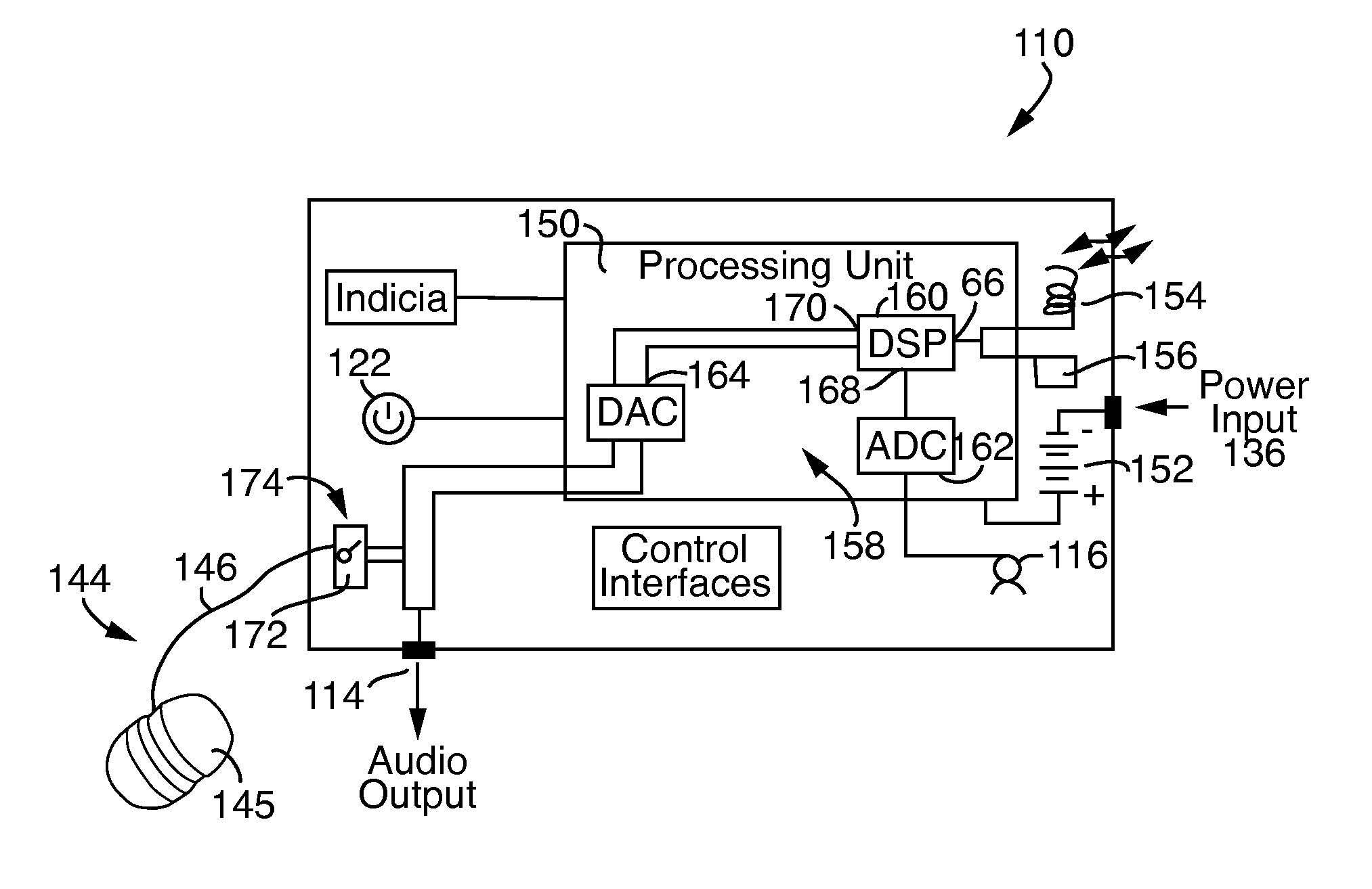 Hands-free mobile audio device for wirelessly connecting an electronic device with headphones for transmitting audio signals therethrough