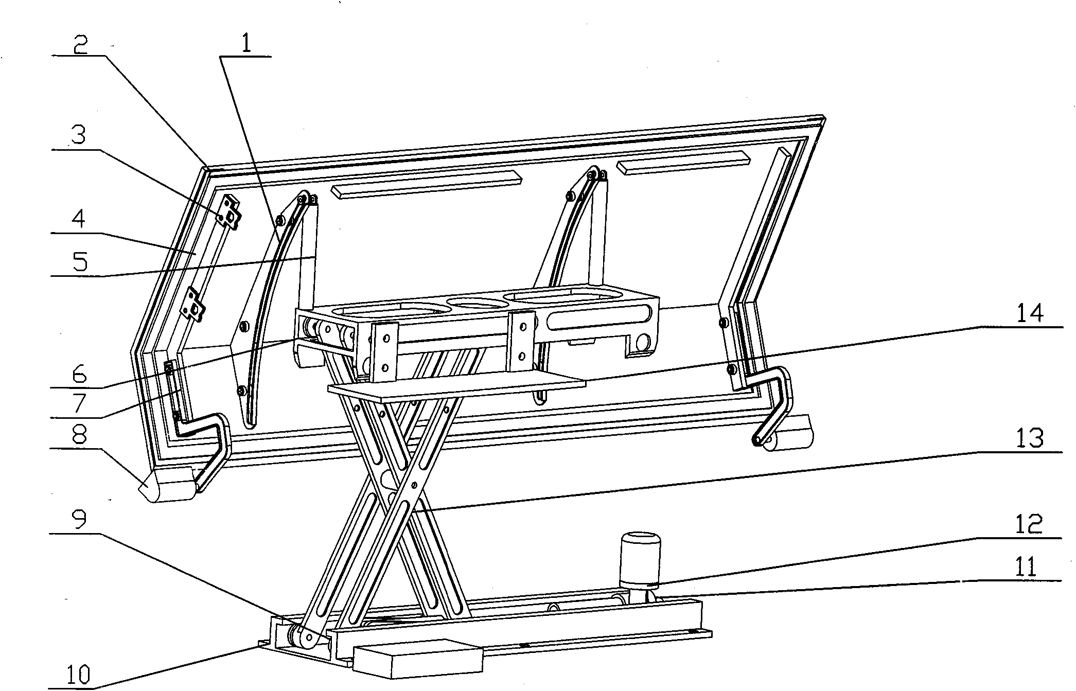 Scissor-type appliance elevator mechanism