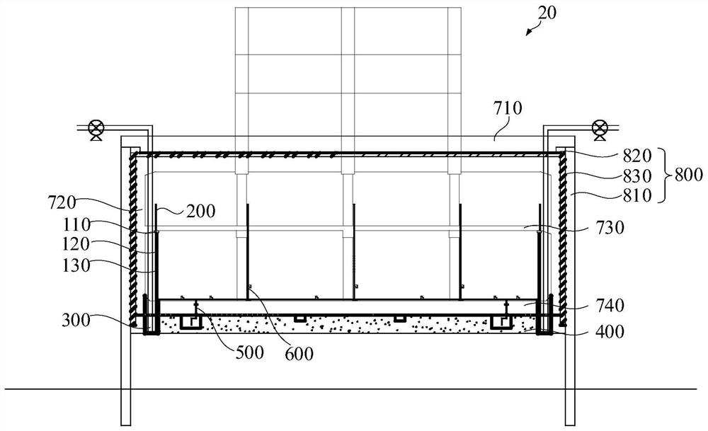 Water-carrying floating-reducing and floating-resisting system and basement structure