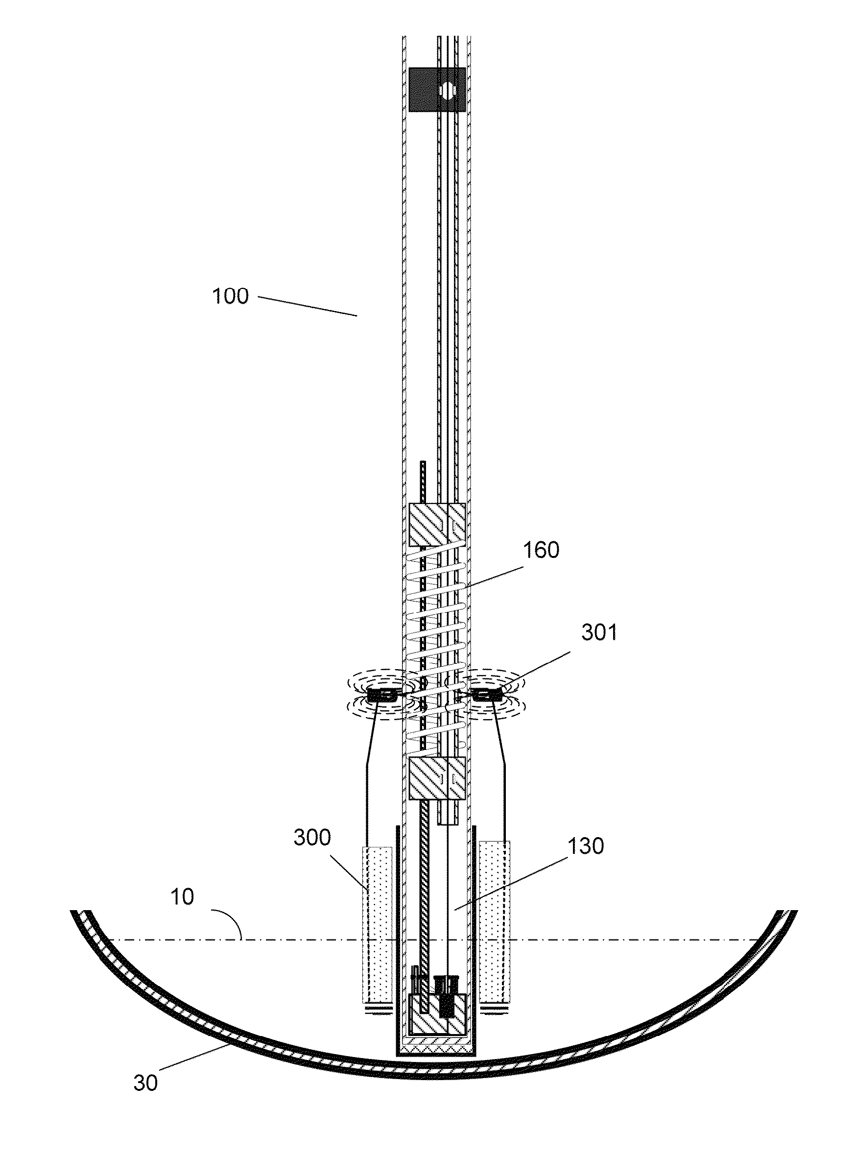 Magnetostrictive probe with inverted signal detection