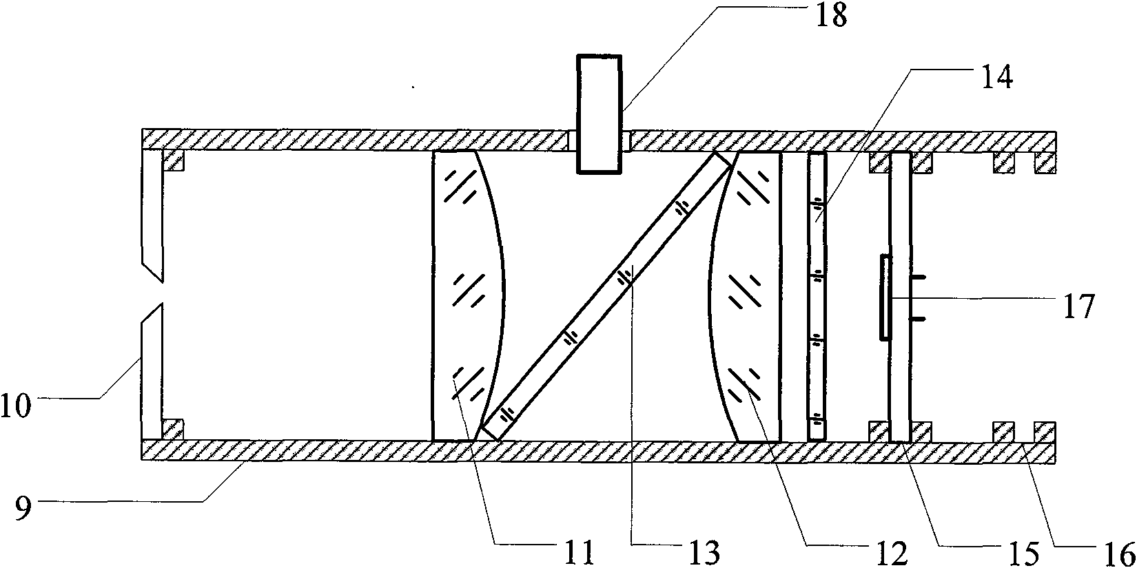 Optical character testing device for mercury lamp case and testing method thereof