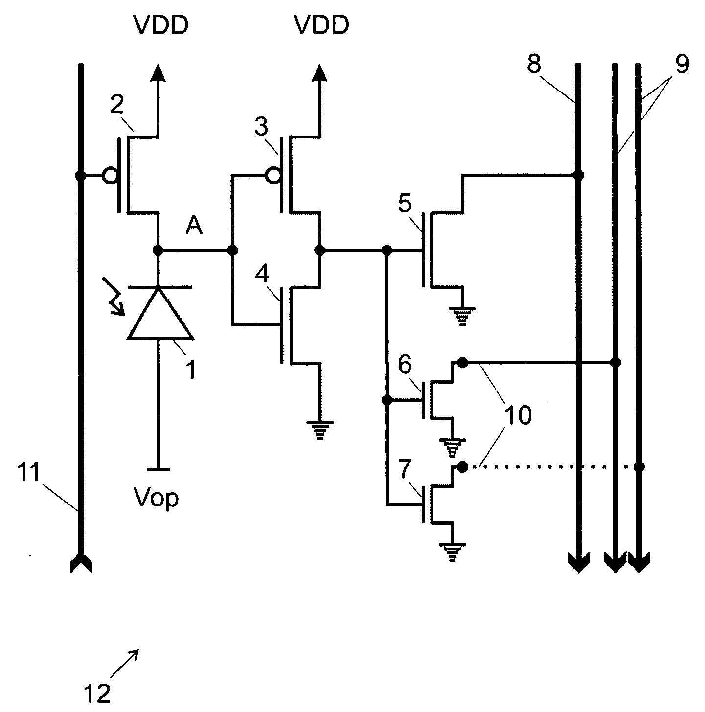 Integrated circuit comprising an array of single photon avalanche diodes