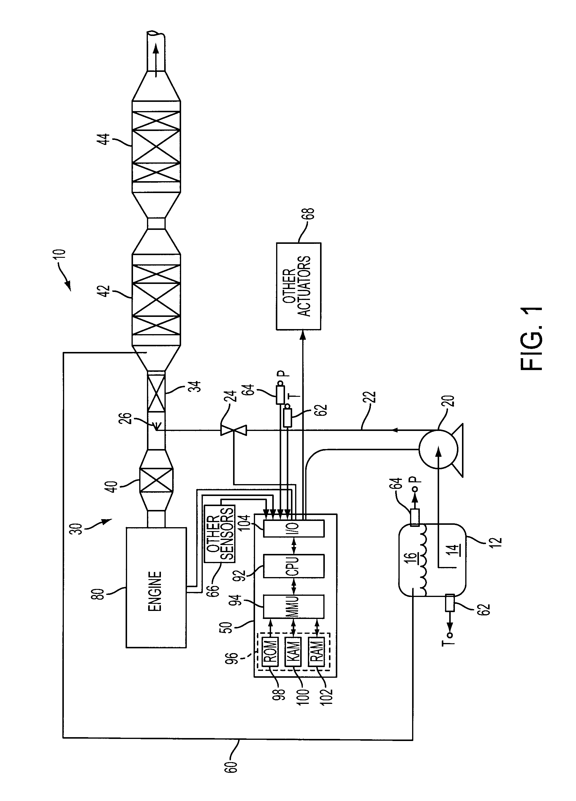 Venting of on-board vehicle emissions treatment system with pressure assist