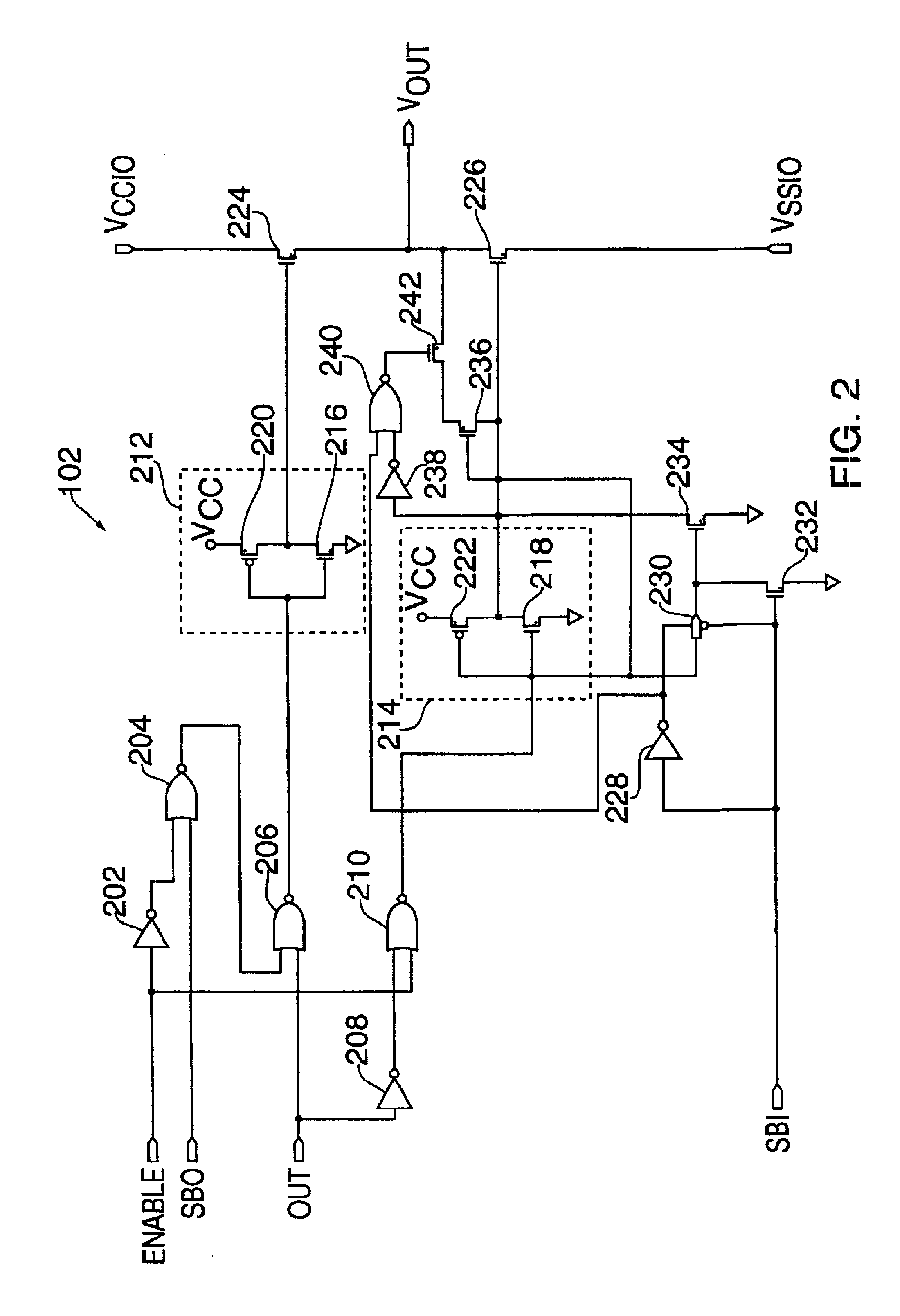 System for coupling programmable logic device to external circuitry which selects a logic standard and uses buffers to modify output and input signals accordingly