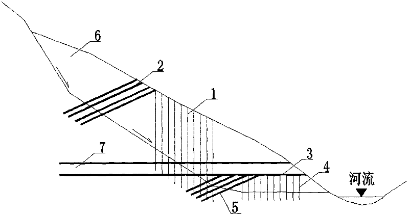 Pre-reinforced composite structure for tunnel longitudinally penetrating through slope and implementation method thereof