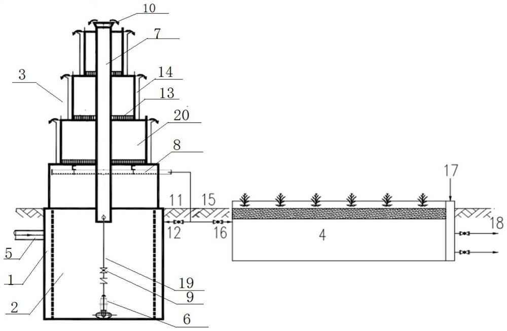 Domestic sewage treatment device based on drop-type biological filter tower unit