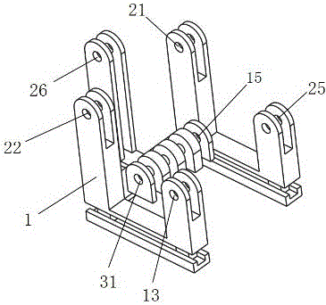 Multi-unit connection rod driving type three-range-of-motion loading robot with three rocker arms