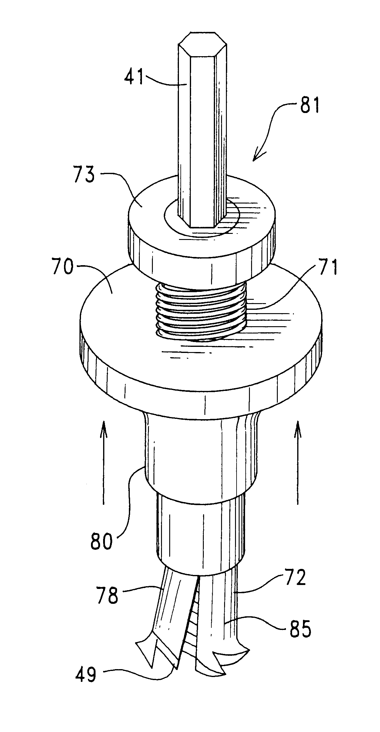 Apparatus for extracting fasteners from a host material