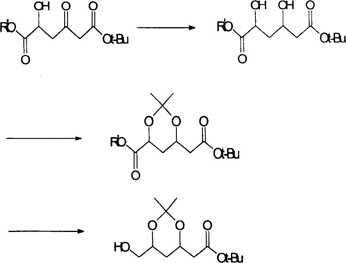 (4R-cis)-6-formyl-2,2-dimethyl-1,3- dioxane -4- tertiary butyl acetate synthesis method