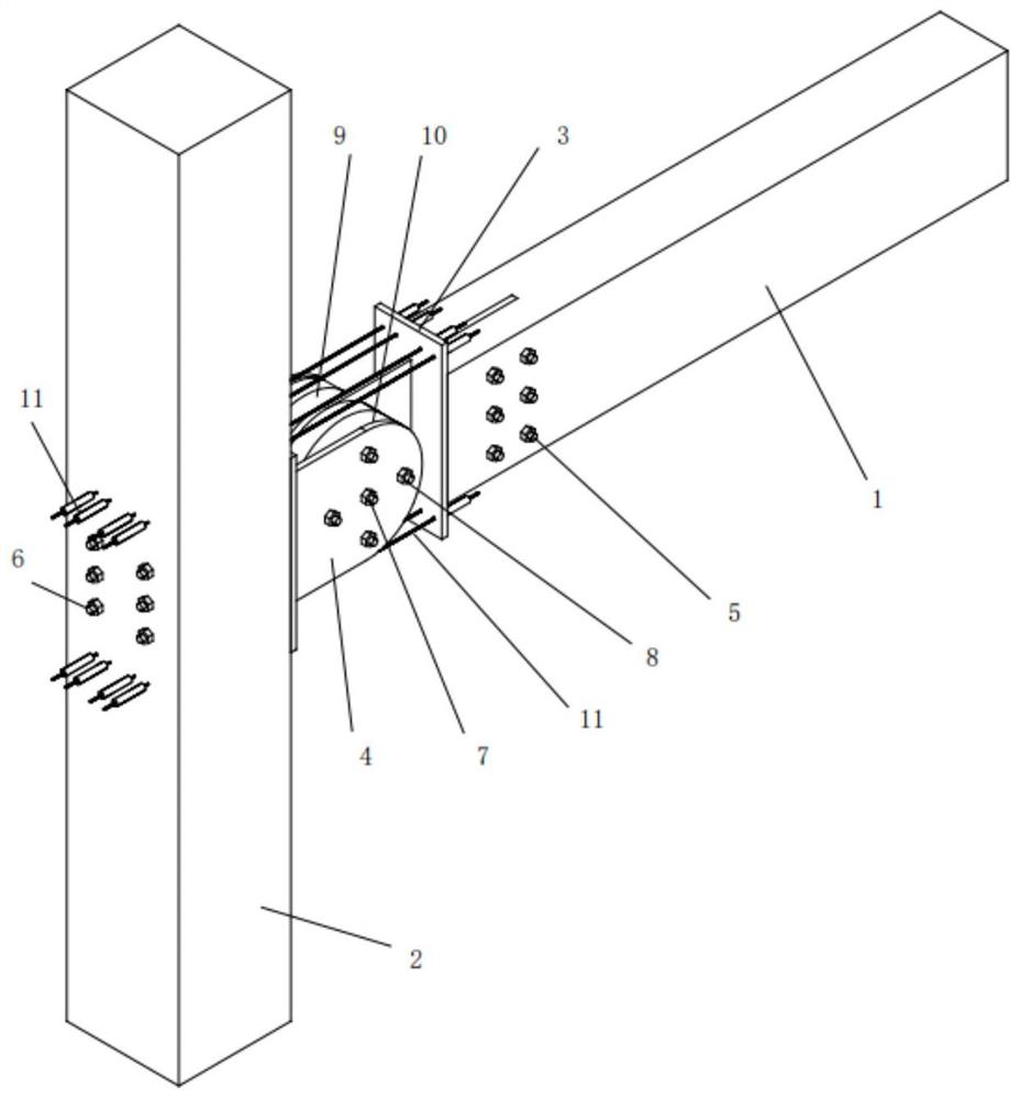 Beam and column friction energy dissipation joint for laminated wood structure