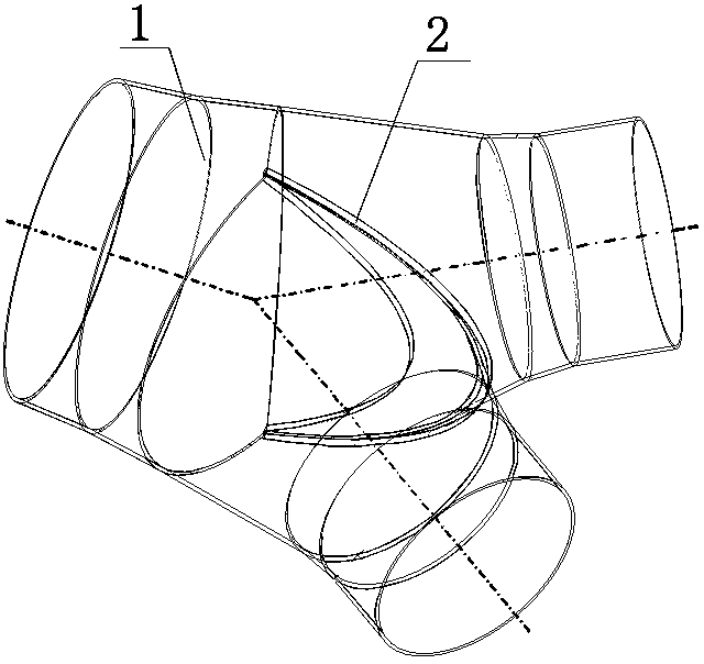 Crescent ribbed branch pipe