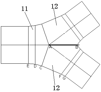 Crescent ribbed branch pipe