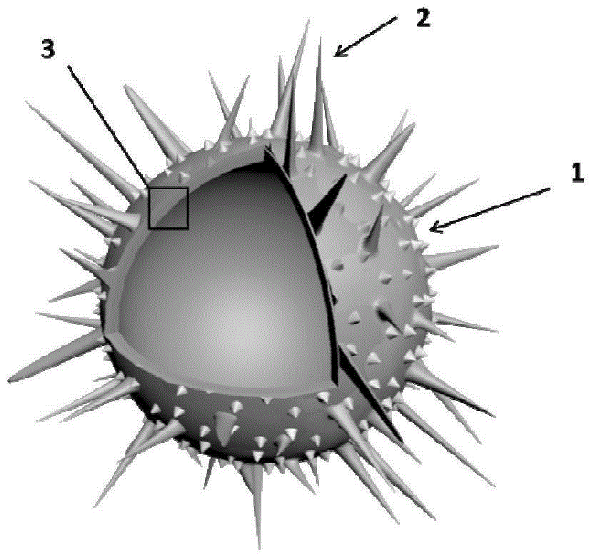 Virus structure-imitated high-polymer vesica as well as preparation method and application thereof