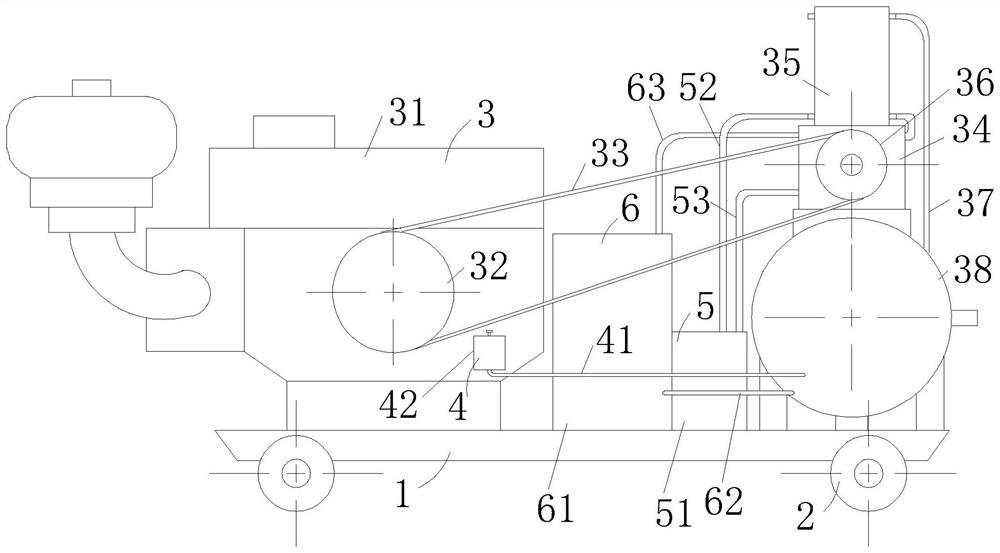 Diesel power air compressor