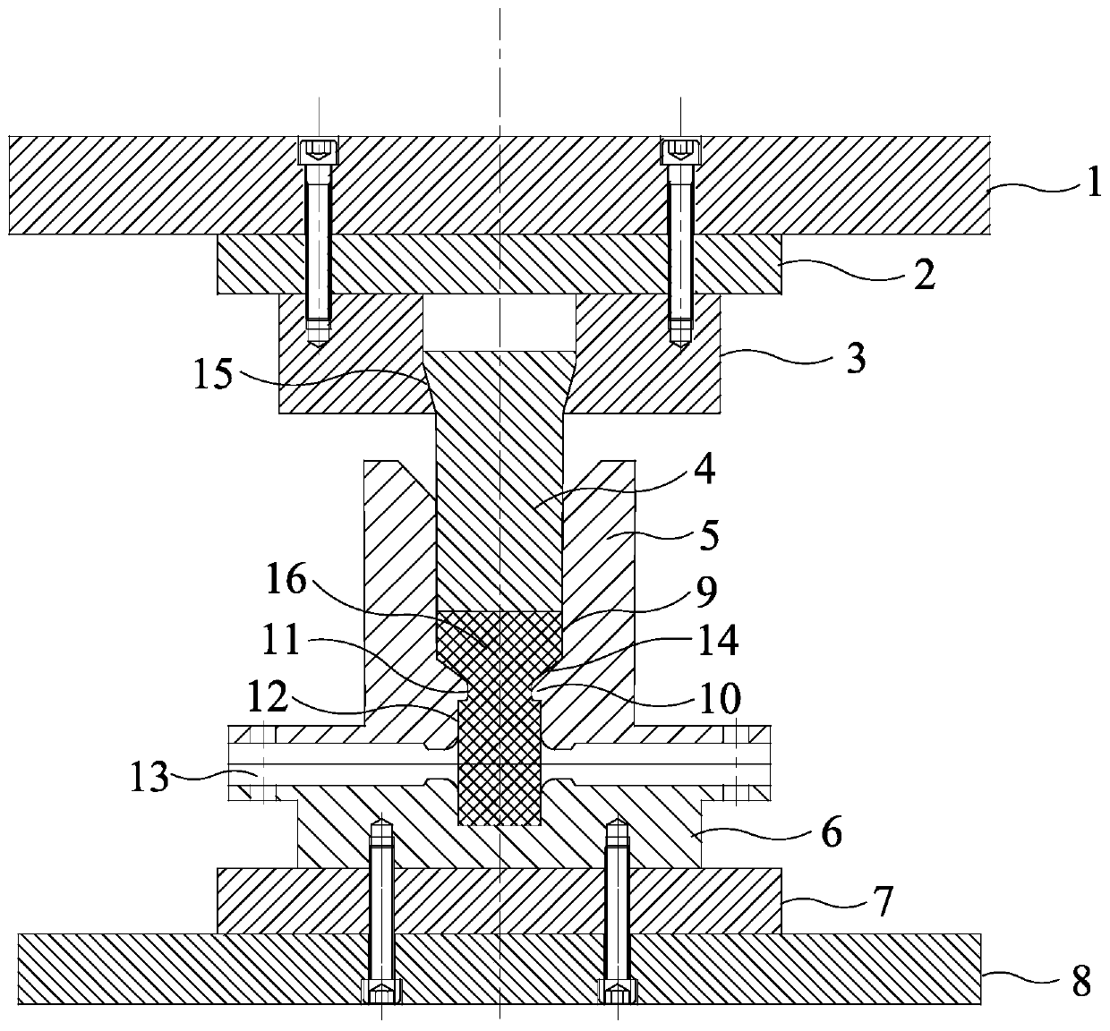Large-deformation composite extrusion preparation method for magnesium alloy profile for vertical hydraulic machine