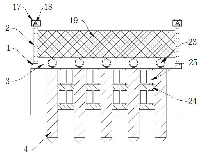 A foundation pit support structure based on multi-miniature piles and its construction method