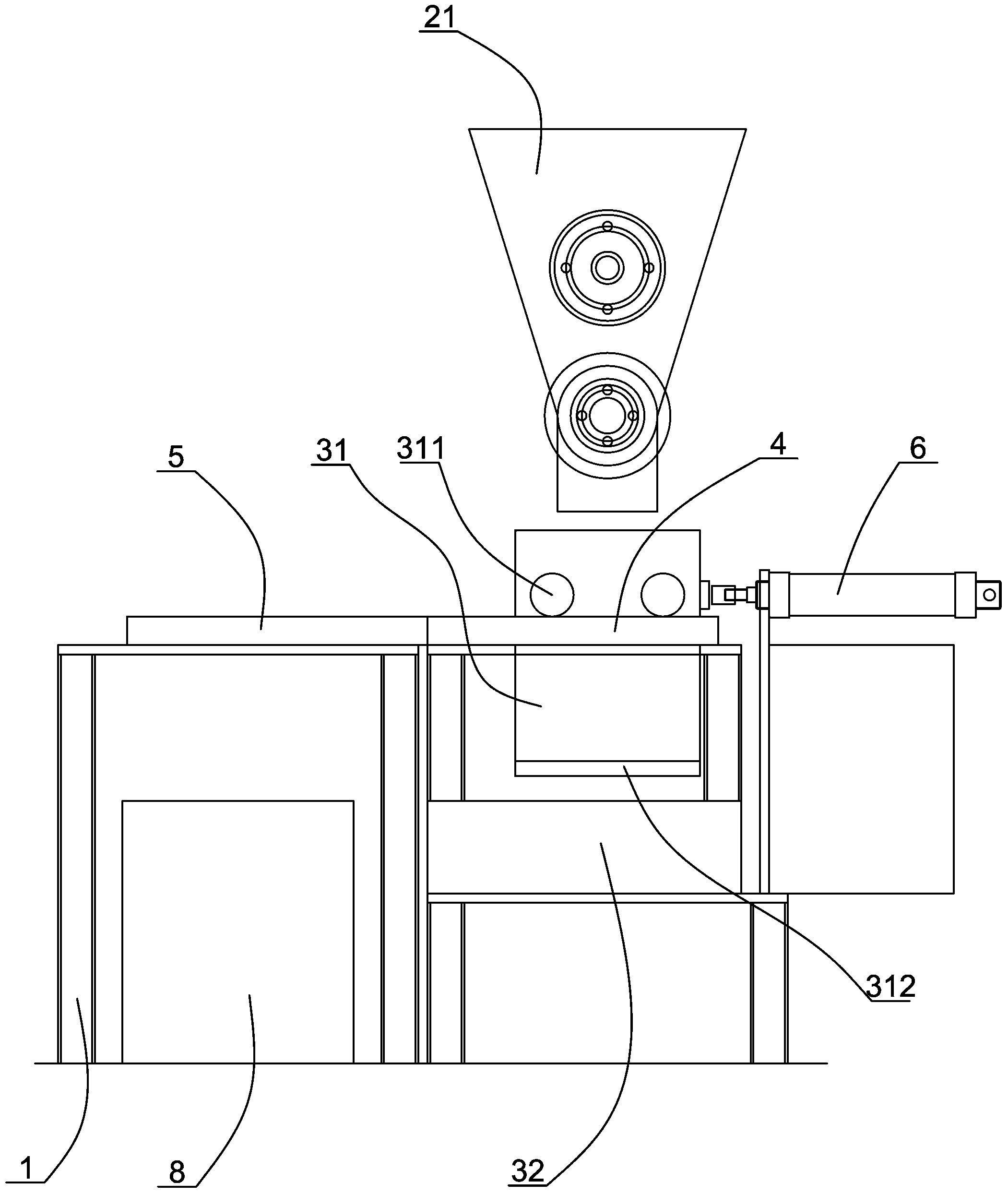 Automatic feeding device used by brake pad formation