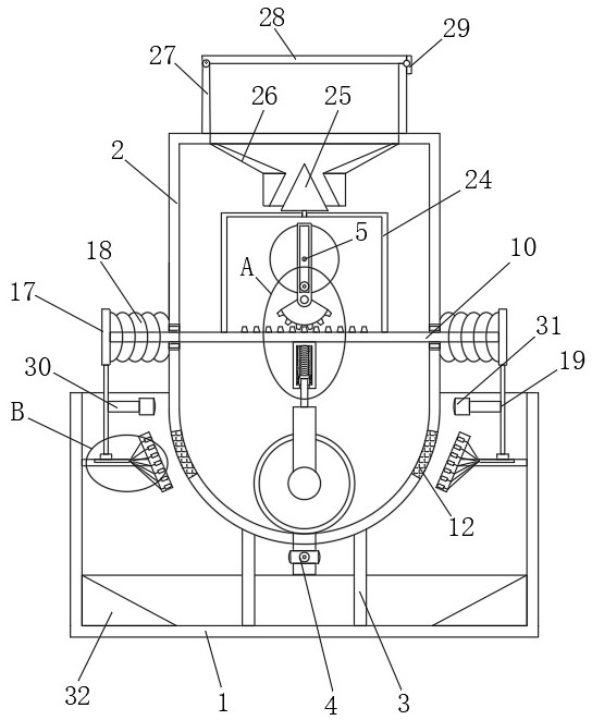 A chemical pigment crushing device
