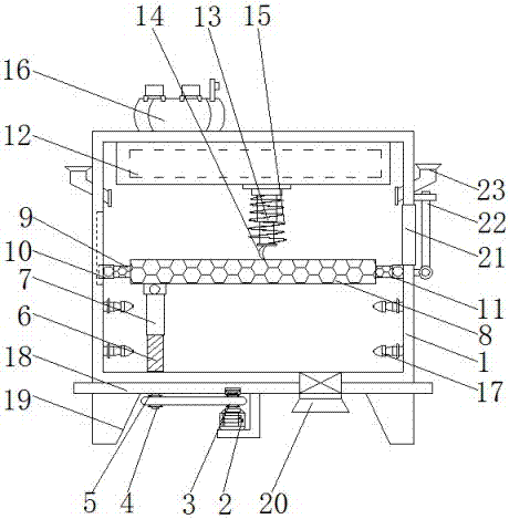 Grating garbage removing device for sewage treatment
