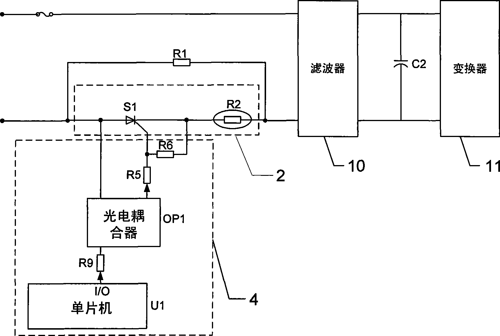 Suppressing circuit of power-on impact current