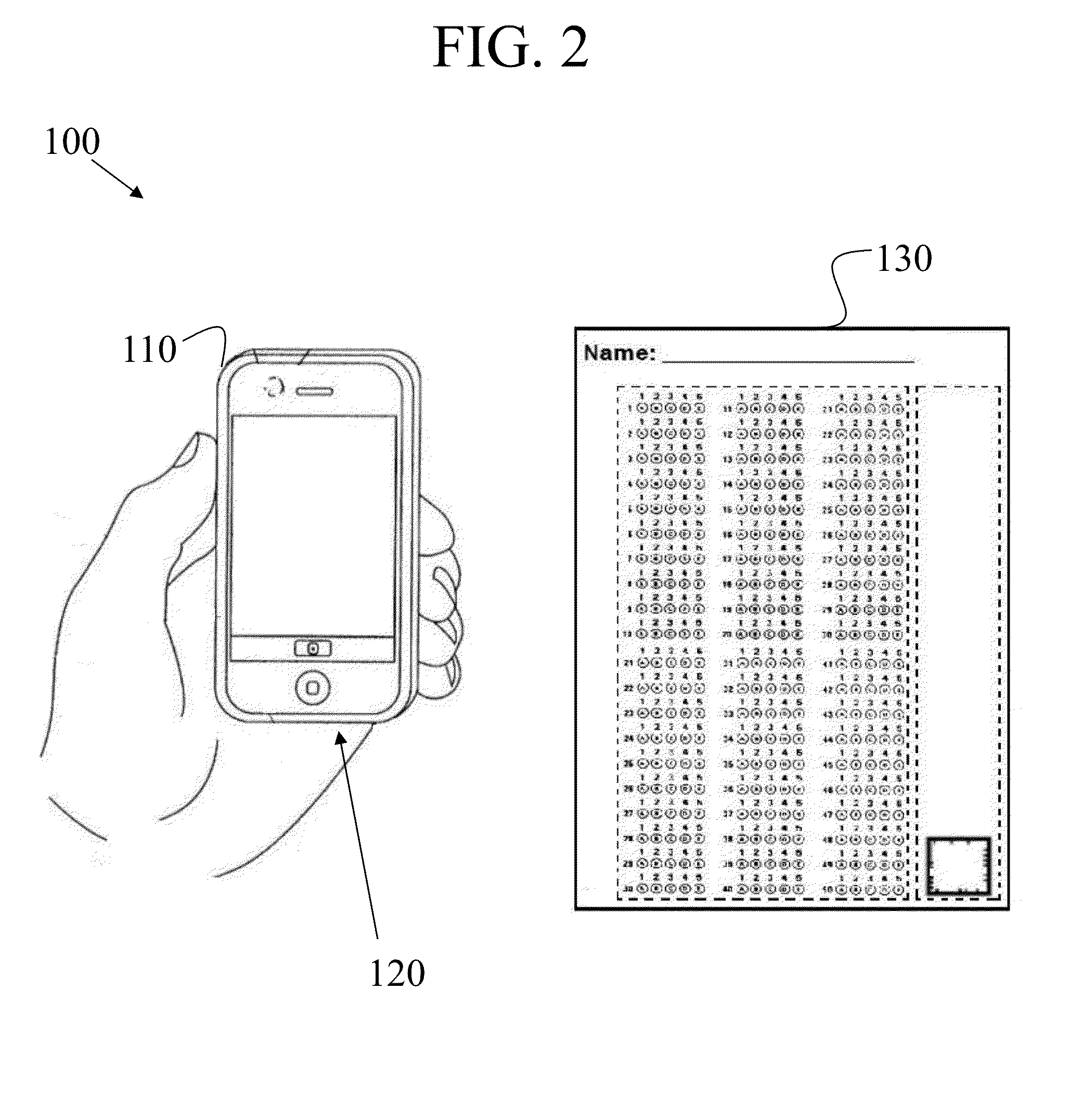 System for determining alignment of a user-marked document and method thereof