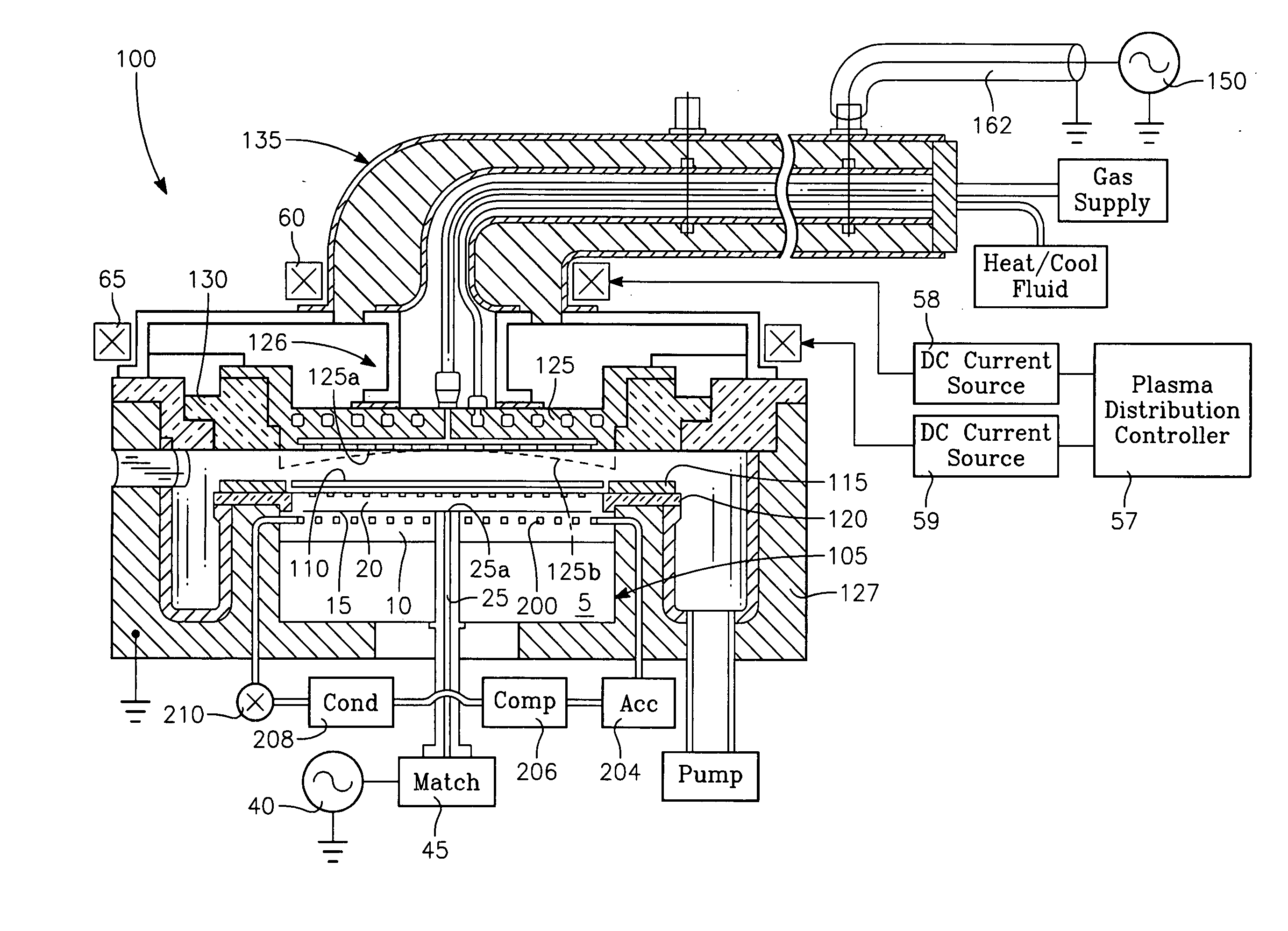 Capacitively coupled plasma reactor having a cooled/heated wafer support with uniform temperature distribution