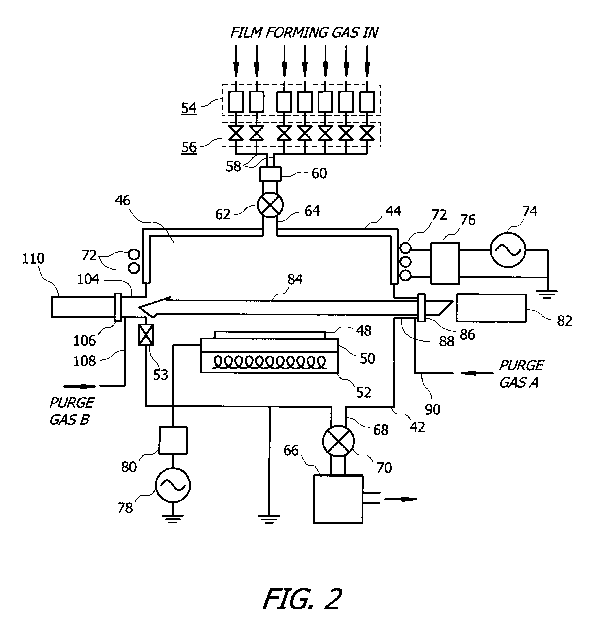 Method for forming a semiconductor film including a film forming gas and decomposing gas while emitting a laser sheet