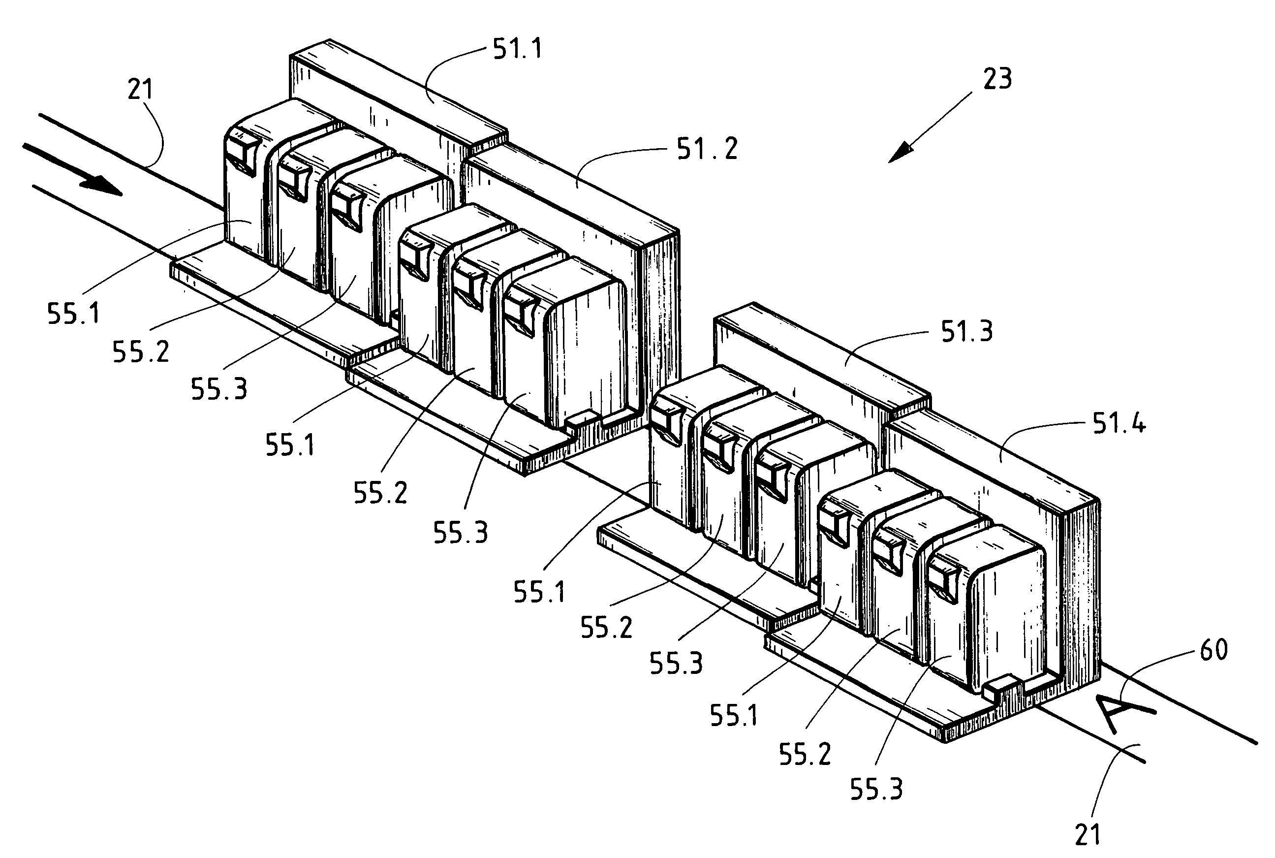 Printing mechanism for a machine of the tobacco processing industry