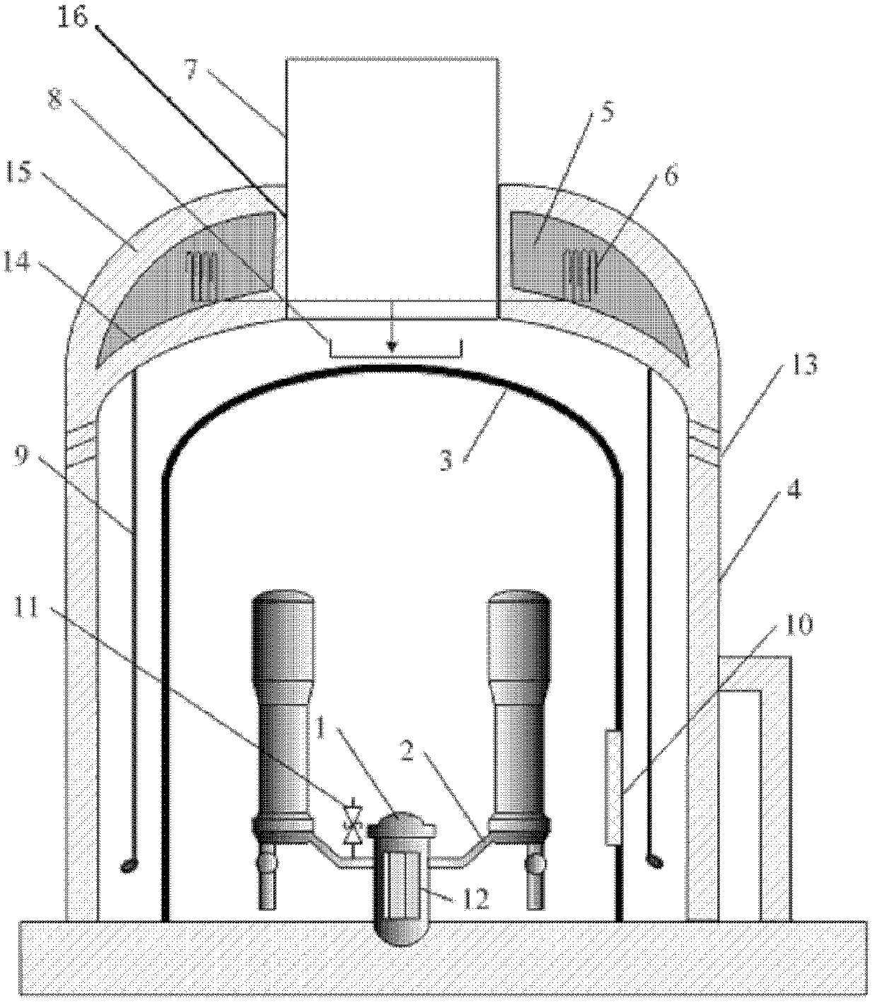 Complete passive cooling system for post-accident reactor cores of large PWR (pressurized water reactor) nuclear power plants