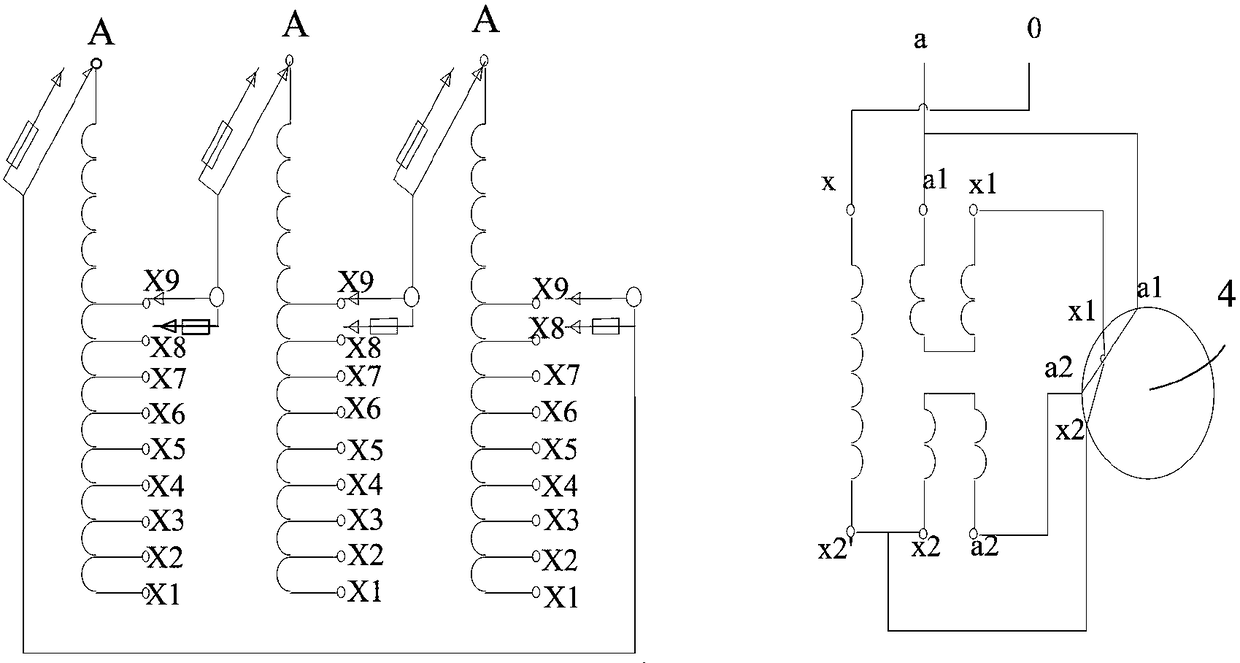Polygonal solid volume iron core load-regulating capacitance-regulating transformer