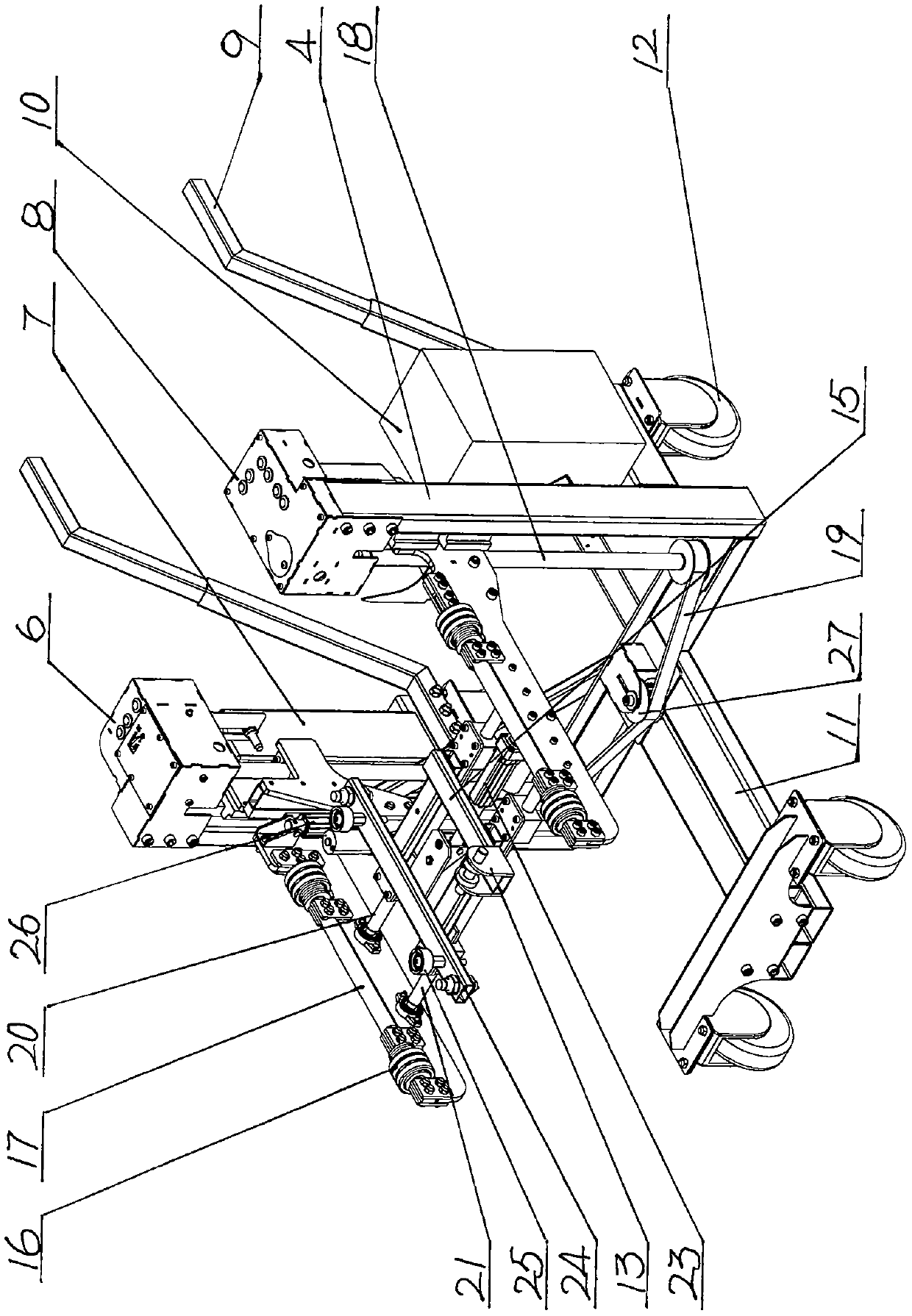 Switch cabinet circuit breaker transferring trolley