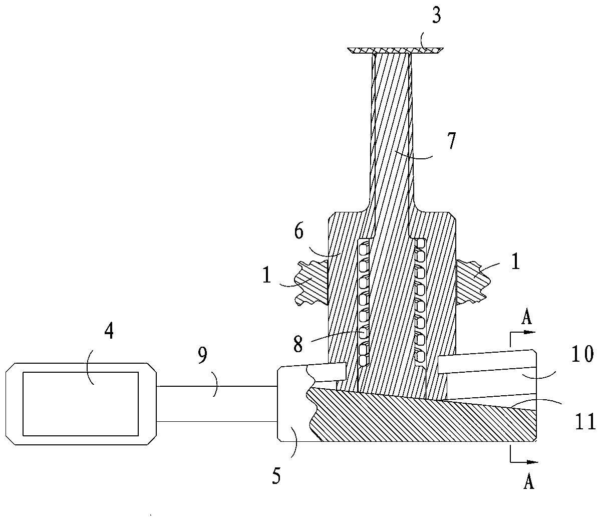 In-mold punching mechanism and injection molding mold