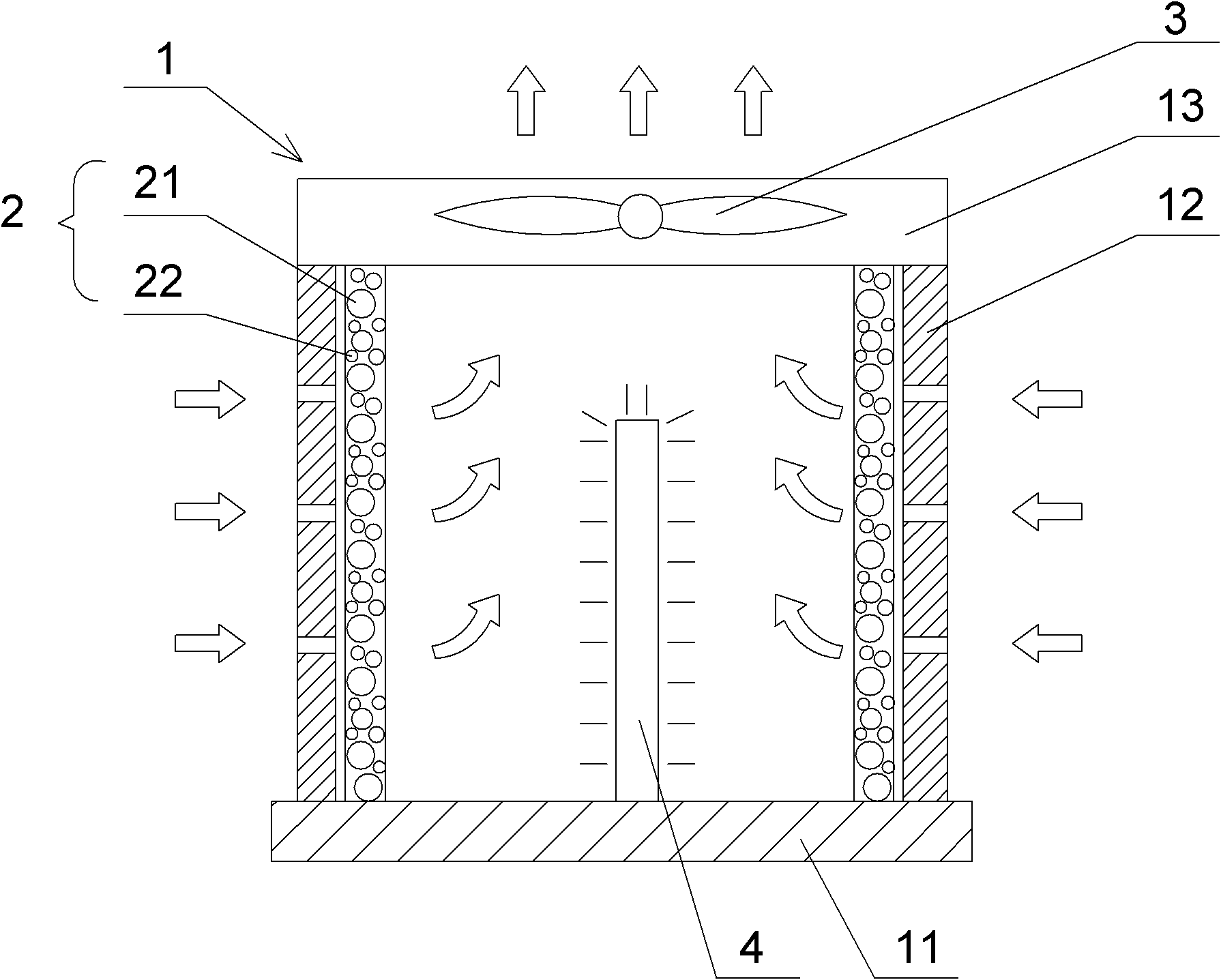Adsorption-degradation filter element and air purifier using same