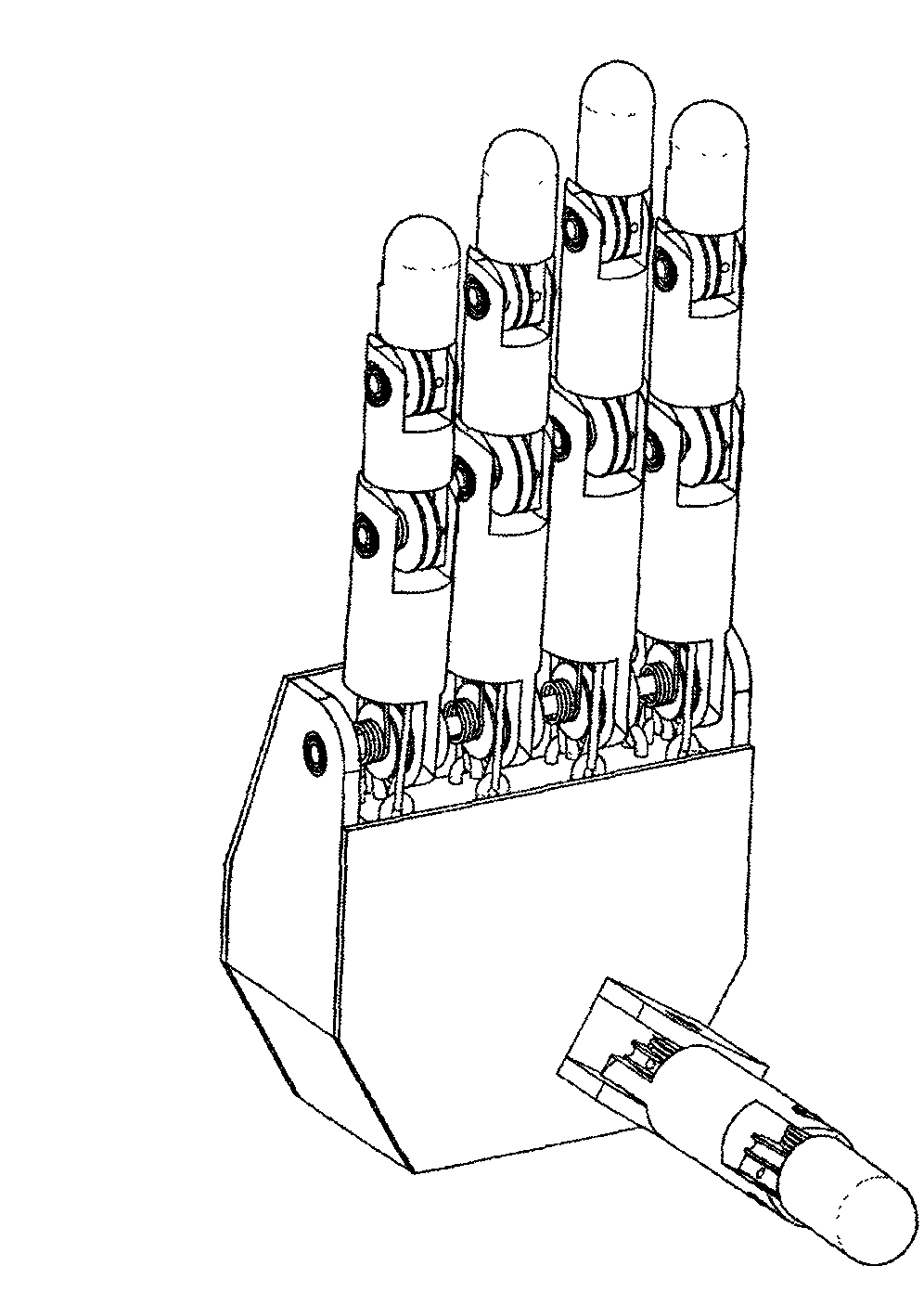 Cam type quick grabbing under-actuated robot hand device