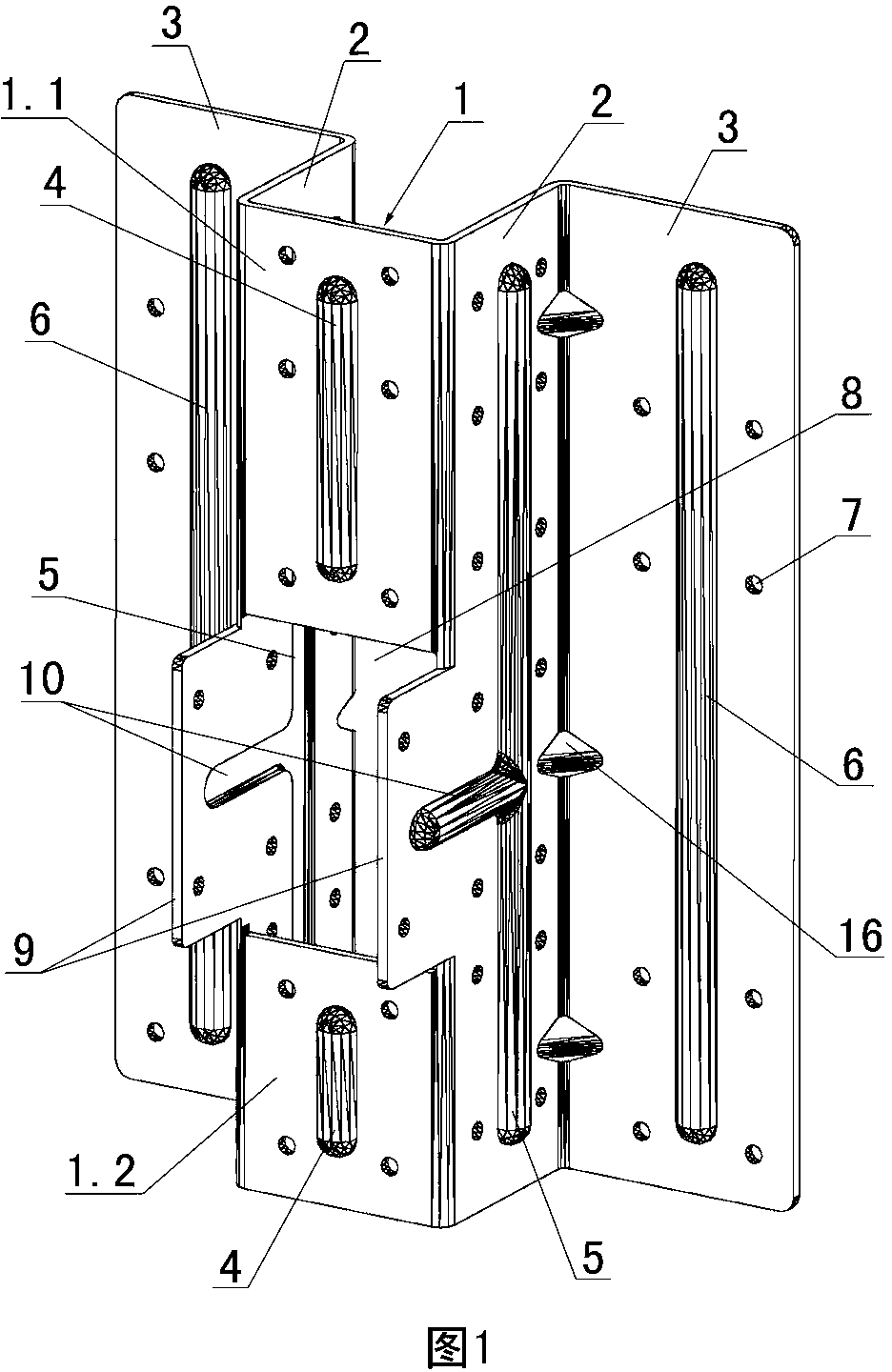 Beam-passing fastener and lightweight steel construction for connecting upper layer and lower layer