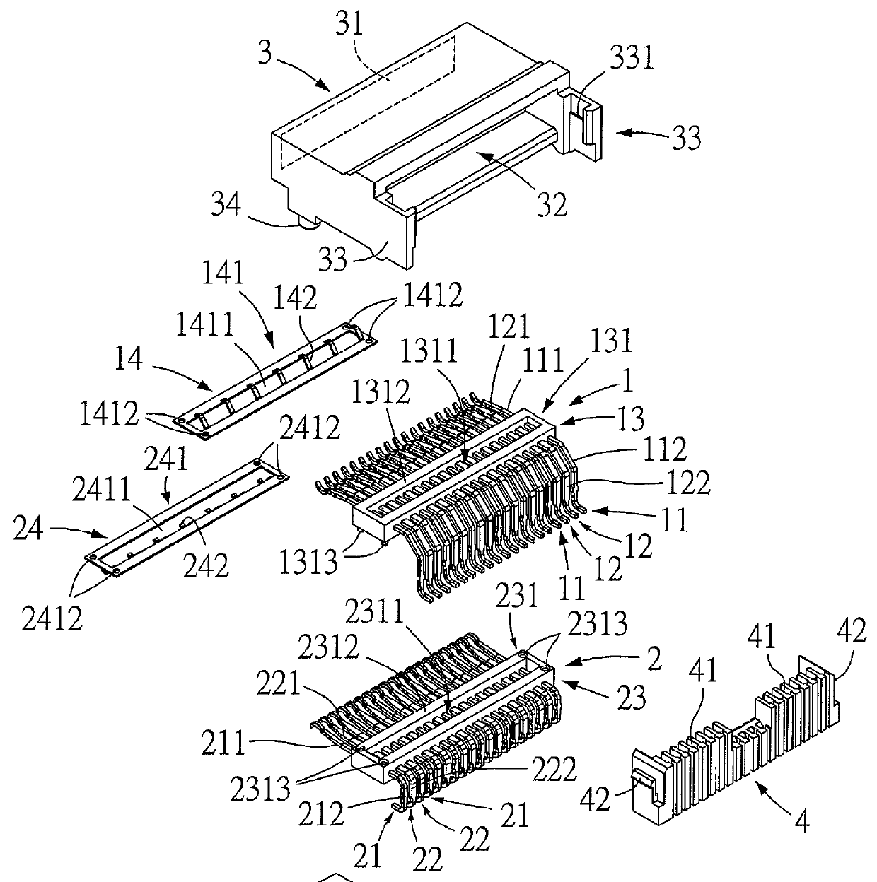 Terminal structure and electrical connector having the same