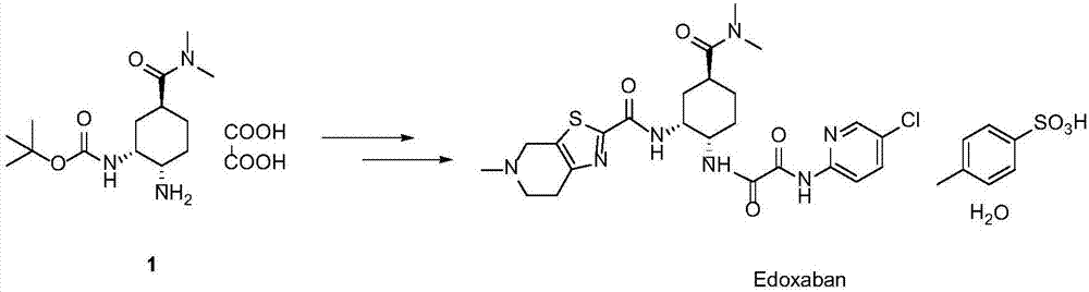 Synthesis method of edoxaban intermediate and intermediate product