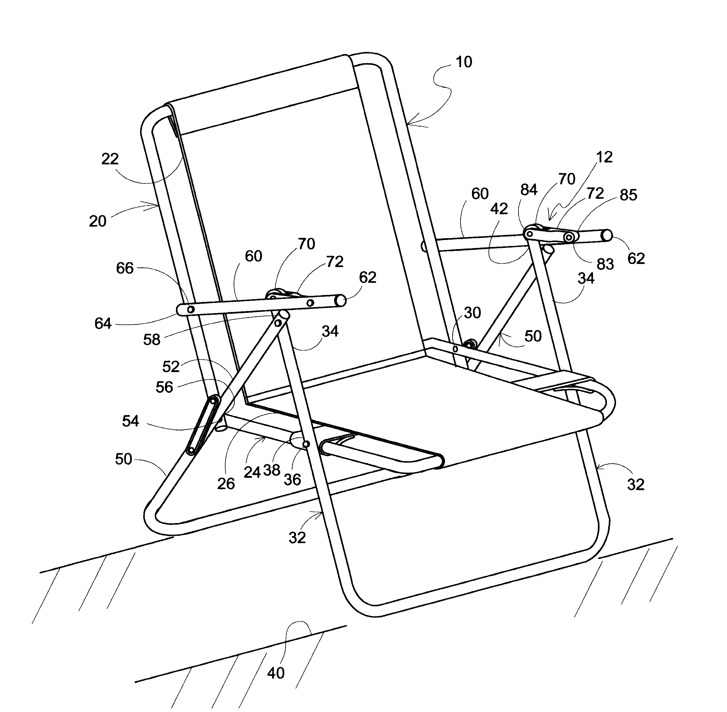 Folding Chair with Bulbous Chair Adjustment Mechanism