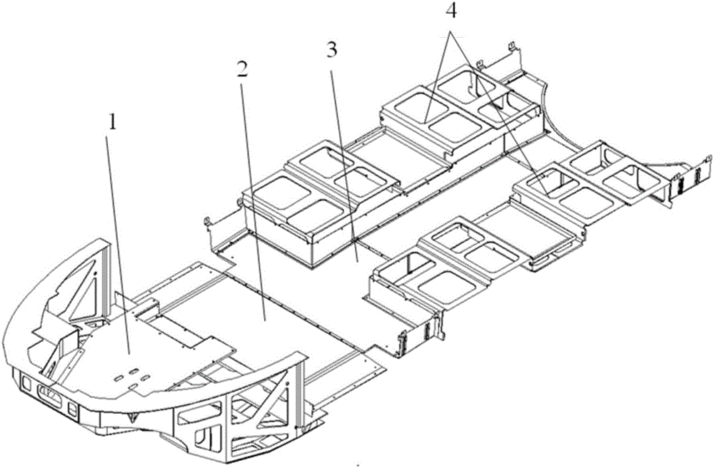 Railway vehicle head and chassis integrated structure and forming method