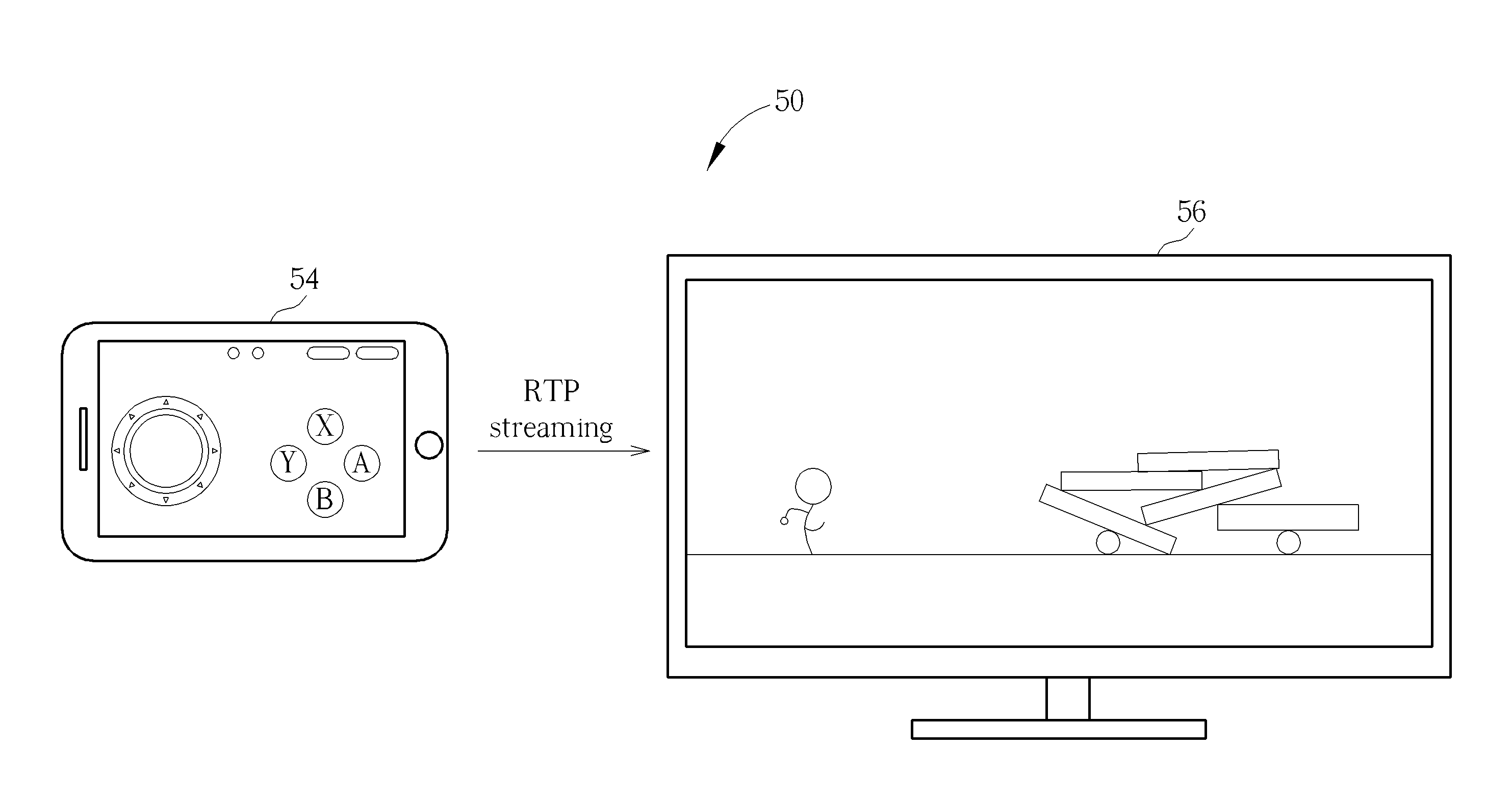 Video Game Display System and Related Method of Using a Portable Computing Device to Control Game Play in Video Games Displayed on a Wireless Display