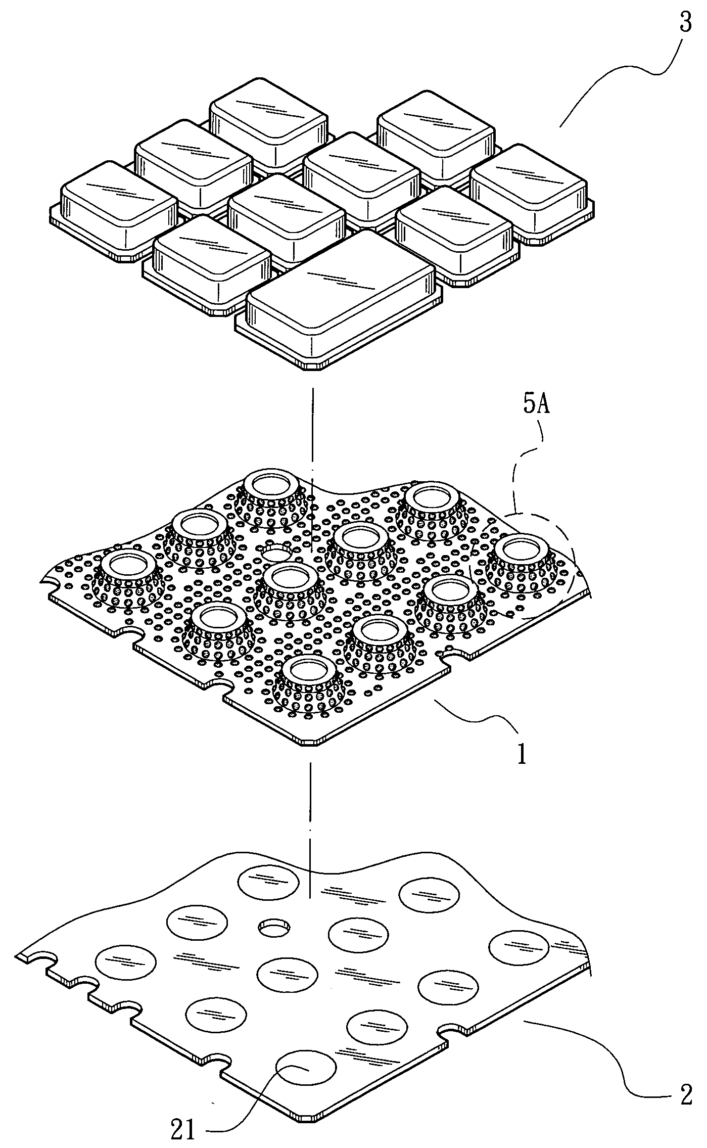 Light guide structure for a keyboard