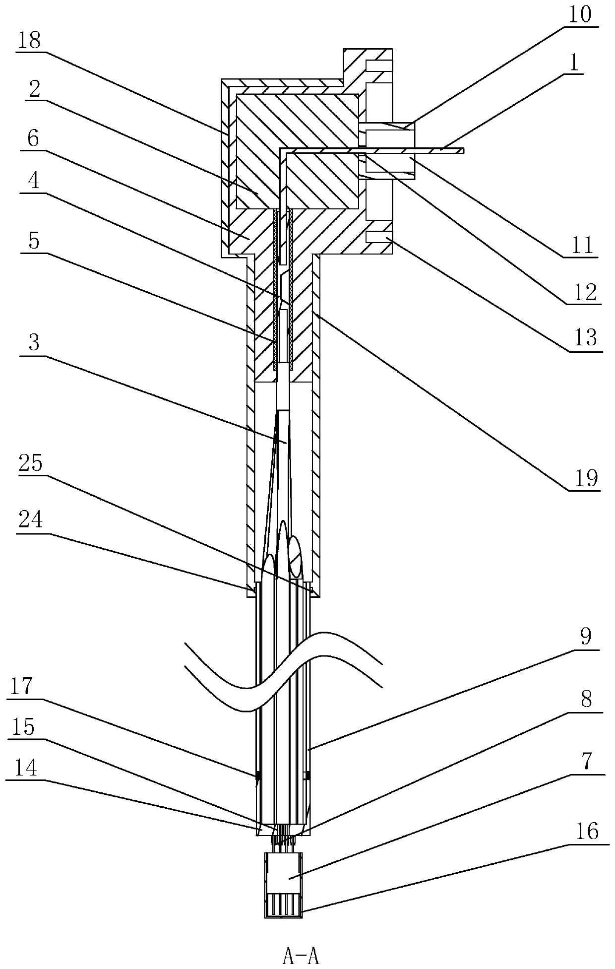 A connection line for a car sensor