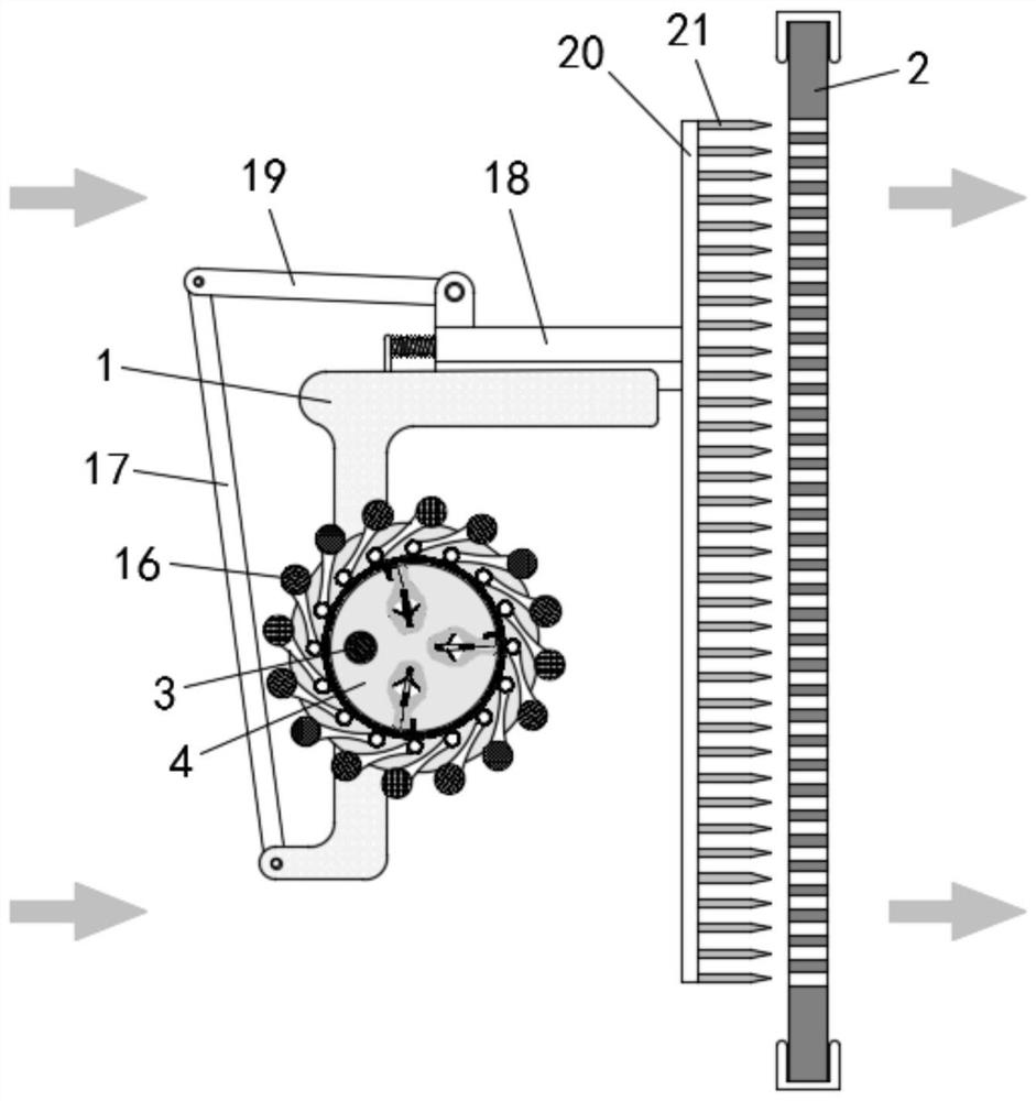 Automatically adjustable filter screen piece cleaning device for sewage treatment