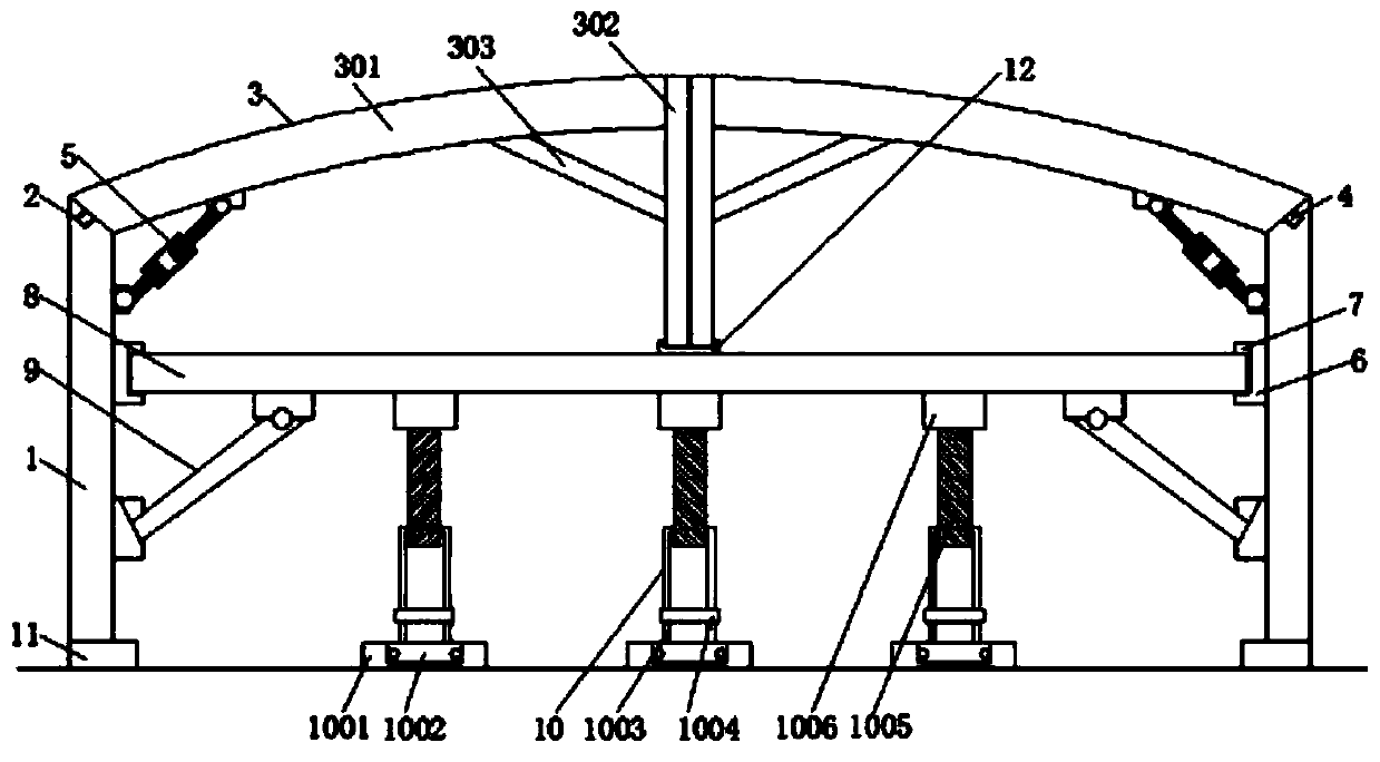 Supporting device for tunnel construction and using method