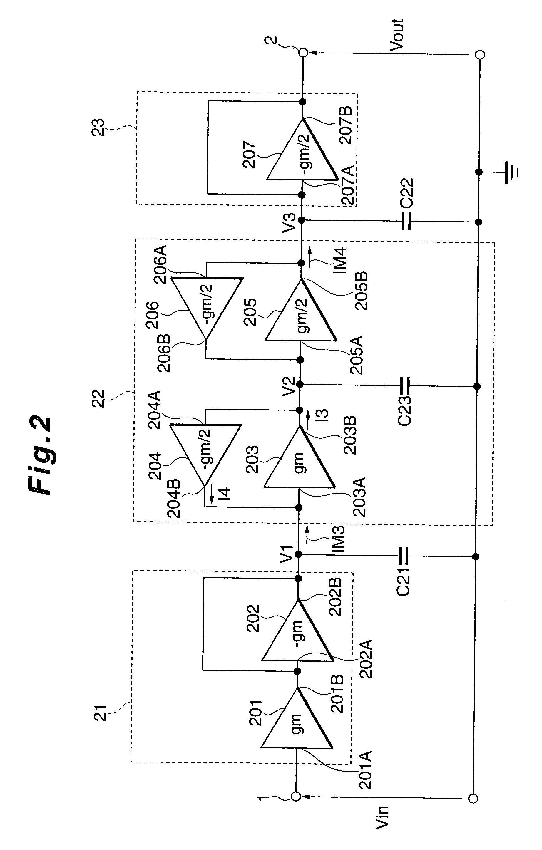 Active filter circuit with reduced noise