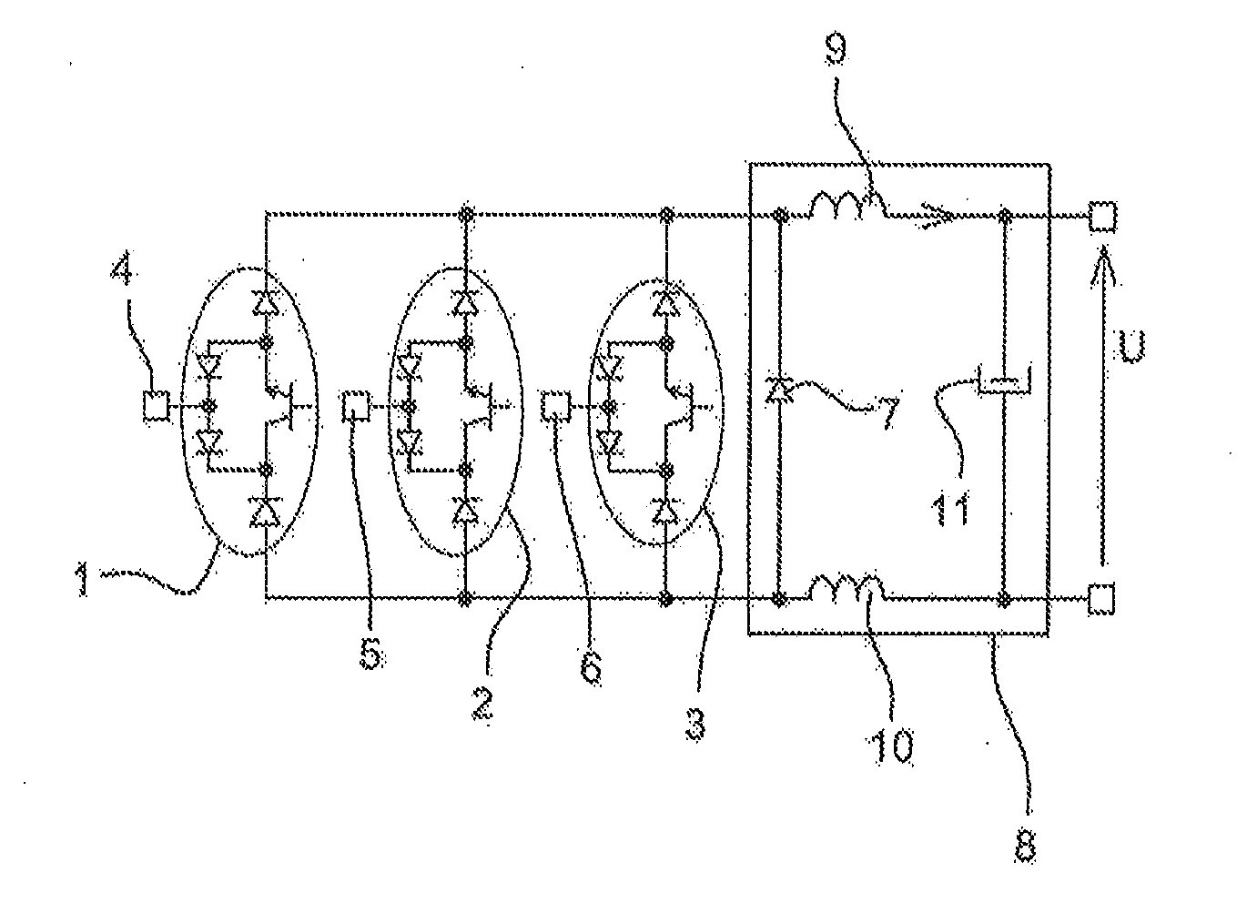 Simplified control method for a three-phase ac voltage-dc voltage converter