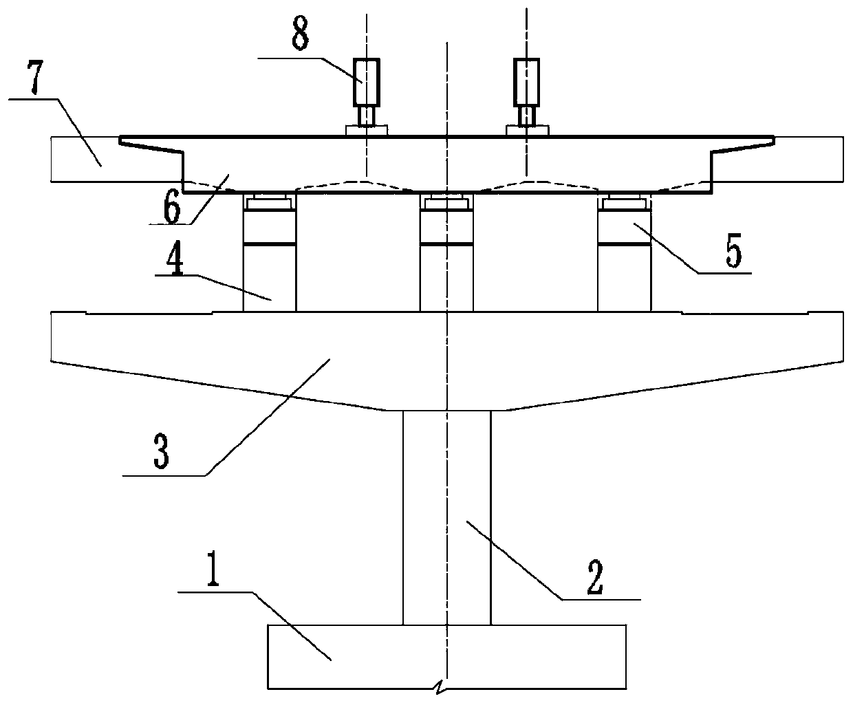 Transition system for butt joint of straddle-type monorail section turnout beam and station