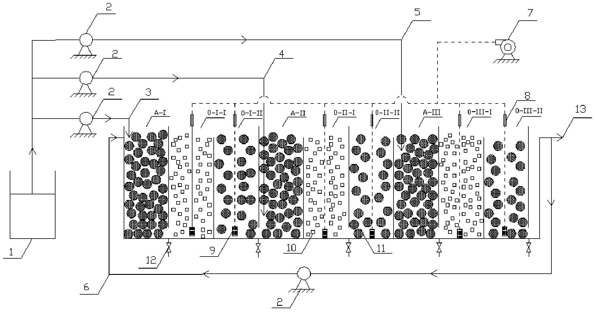 Device and method for strengthening multistage A/O process biological nitrogen removal